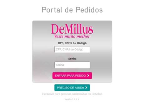 demillus pedido revendedora|Portal de Pedidos